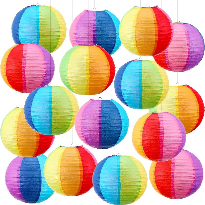 Japanese Lantern Paper - 8 Polegada lanternas de papel coloridas