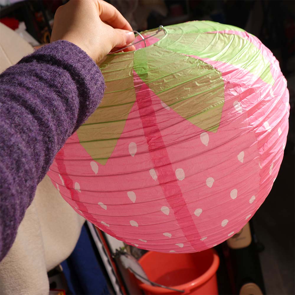 3d rosa morango lanterna portá - Japanese Lantern Paper avaliação e preço