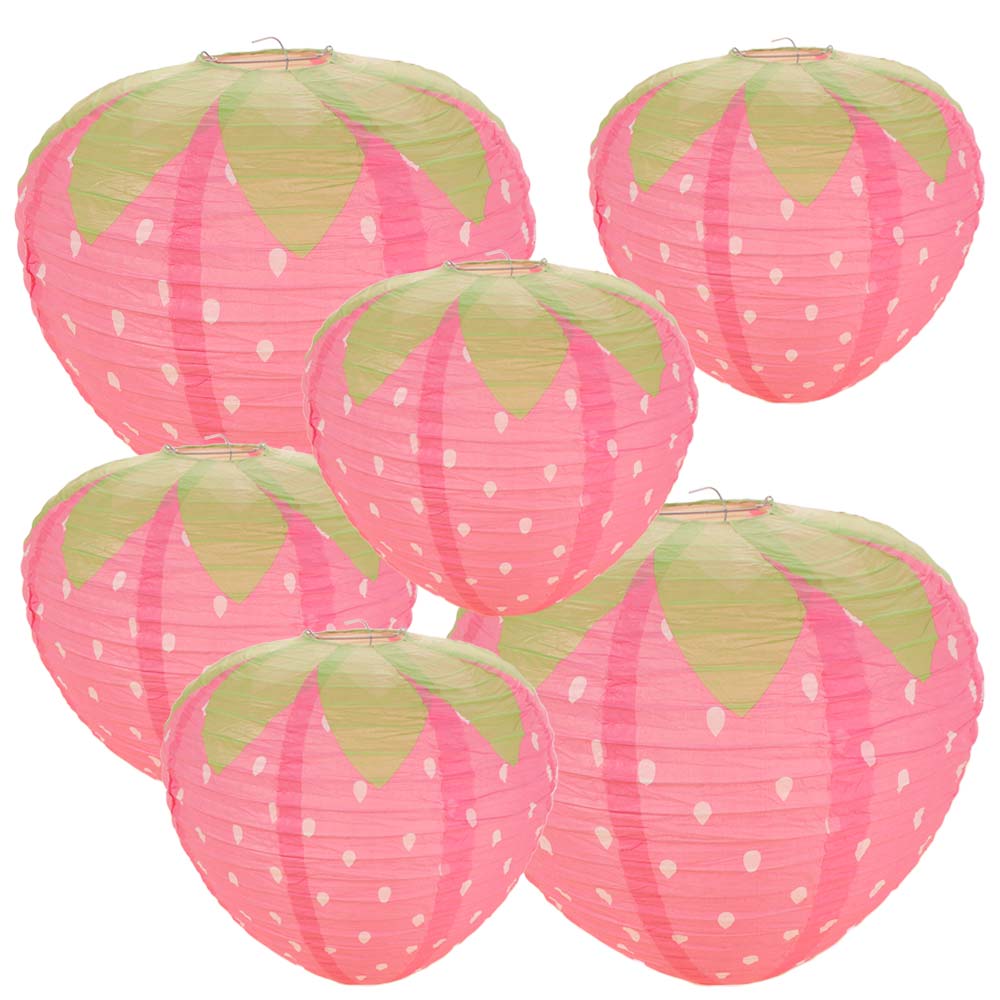 3d rosa morango lanterna portá - Japanese Lantern Paper avaliação e preço
